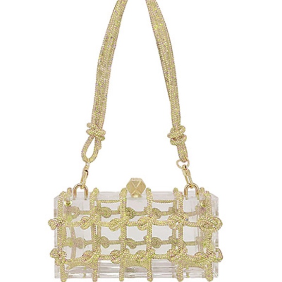Crystal Chain Clear Hardcase Clutch Bags